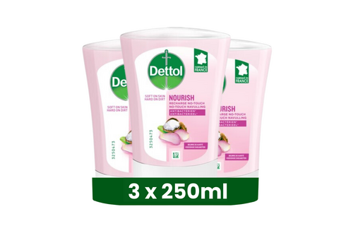 Dettol No-Touch Handzeep Navulling Rozenwater & Sheabutter (Skincare) 250ml - 3 stuks - Voordeelverpakking