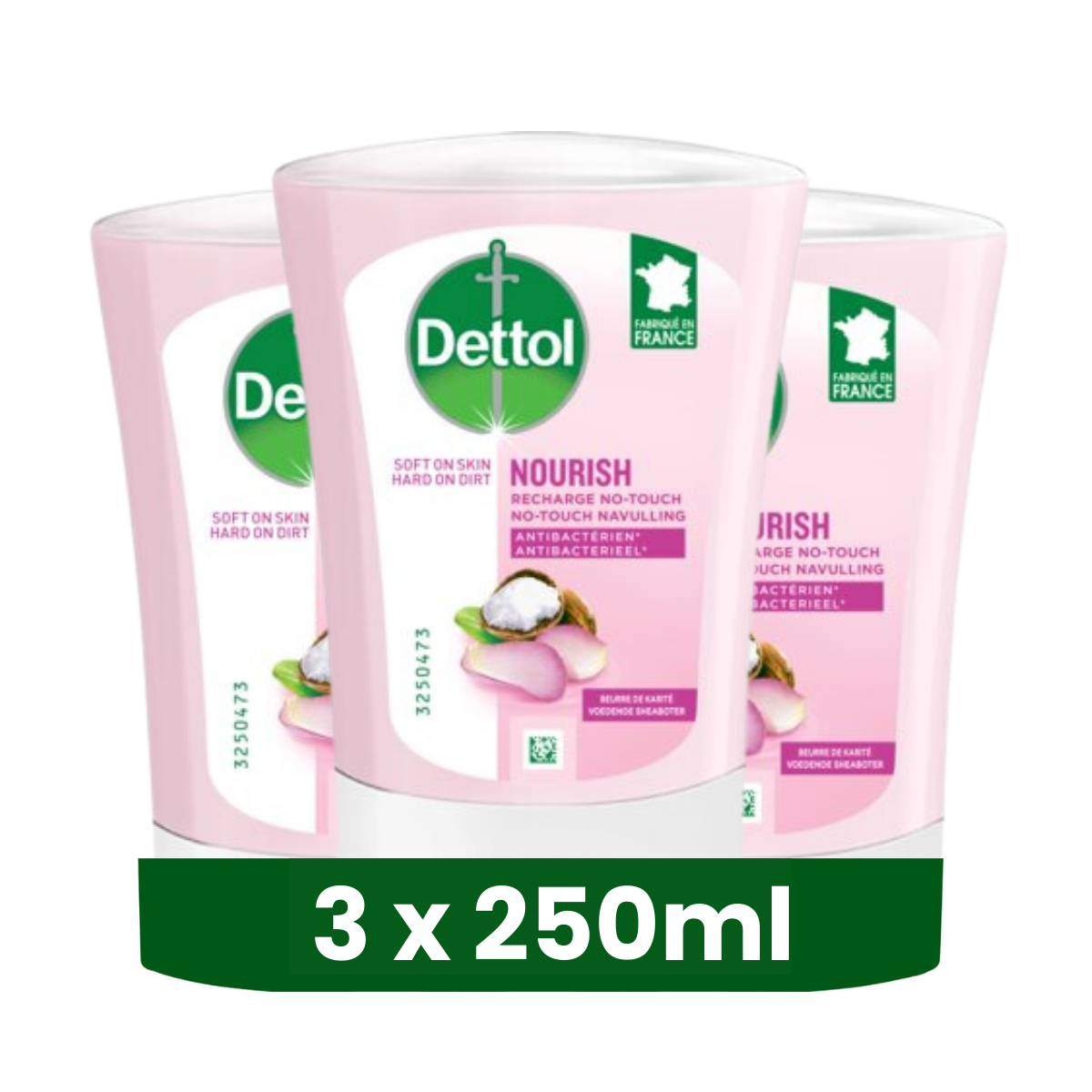 Dettol No-Touch Handzeep Navulling Rozenwater & Sheabutter (Skincare) 250ml - 3 stuks - Voordeelverpakking