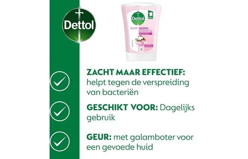 Dettol No-Touch Handzeep Navulling Rozenwater & Sheabutter (Skincare) 250ml - 3 stuks - Voordeelverpakking