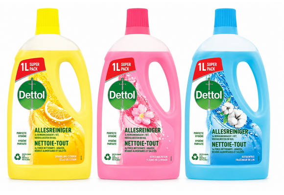 Allesreiniger Power Fresh - Katoenfris 1x1L - Citrus 1x1L - Kersenbloesem 1x1L - Voordeelverpakking 3 L