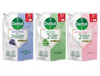 Dettol - 1x Dettol Refill Hydrating Aloe Vera 500ML - 1 x Dettol Refill Sensitive 500ML - 1x Dettol Refill Relaxing Lavender 500ML - Voordeelpakket