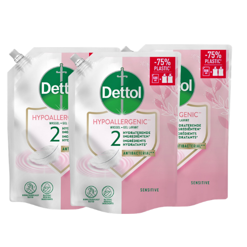 Dettol Refill Sensitive 500ML - 3 Stuks - Voordeelverpakking