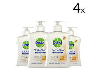 Dettol Handzeep - Extra Care Droge en Normale Huid Honing & Galamboter 250ml x4