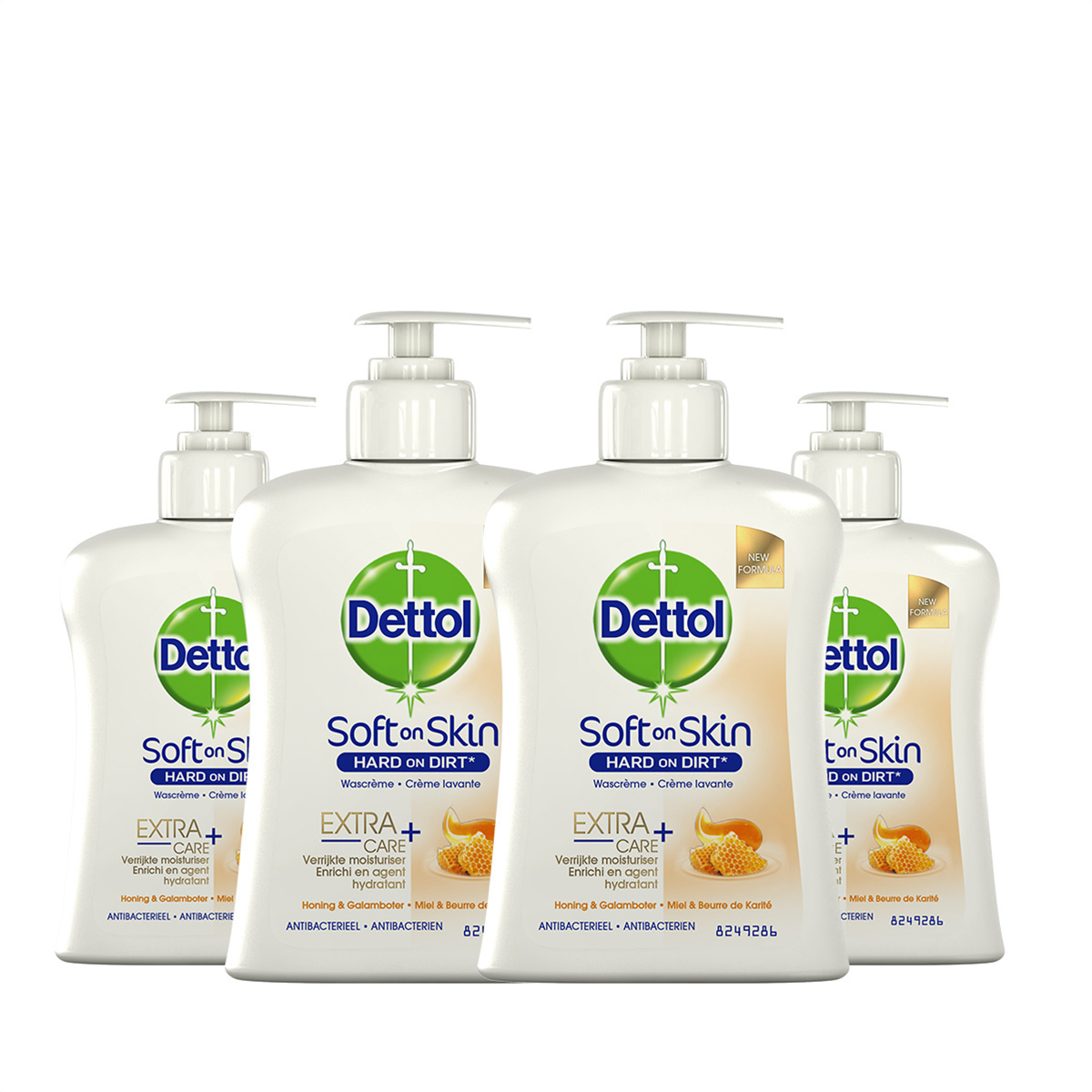 Dettol Handzeep - Extra Care Droge en Normale Huid Honing & Galamboter 250ml x4