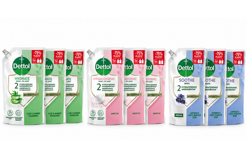 Dettol - 6x Dettol Refill Hydrating Aloe Vera 500ML - 3 x Dettol Refill Sensitive 500ML - 3x Dettol Refill Relaxing Lavender 500ML