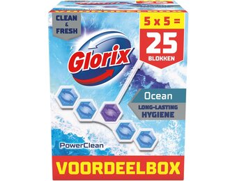 Glorix -WC blokjes - Ocean - 25 stuks - Voordeelverpakking