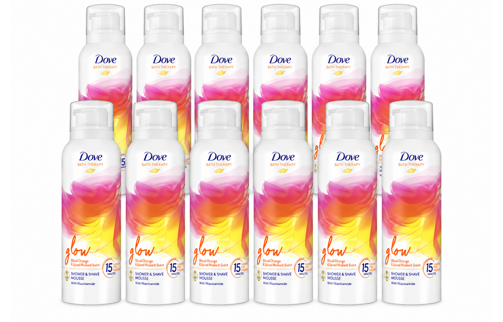 Dove Bath Therapy Glow - Douche- & Scheerschuim - 12x 200 ml - Voordeelverpakking