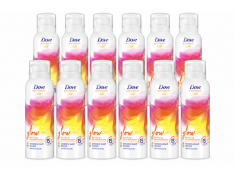 Dove Bath Therapy Glow - Douche- & Scheerschuim - 12x 200 ml - Voordeelverpakking