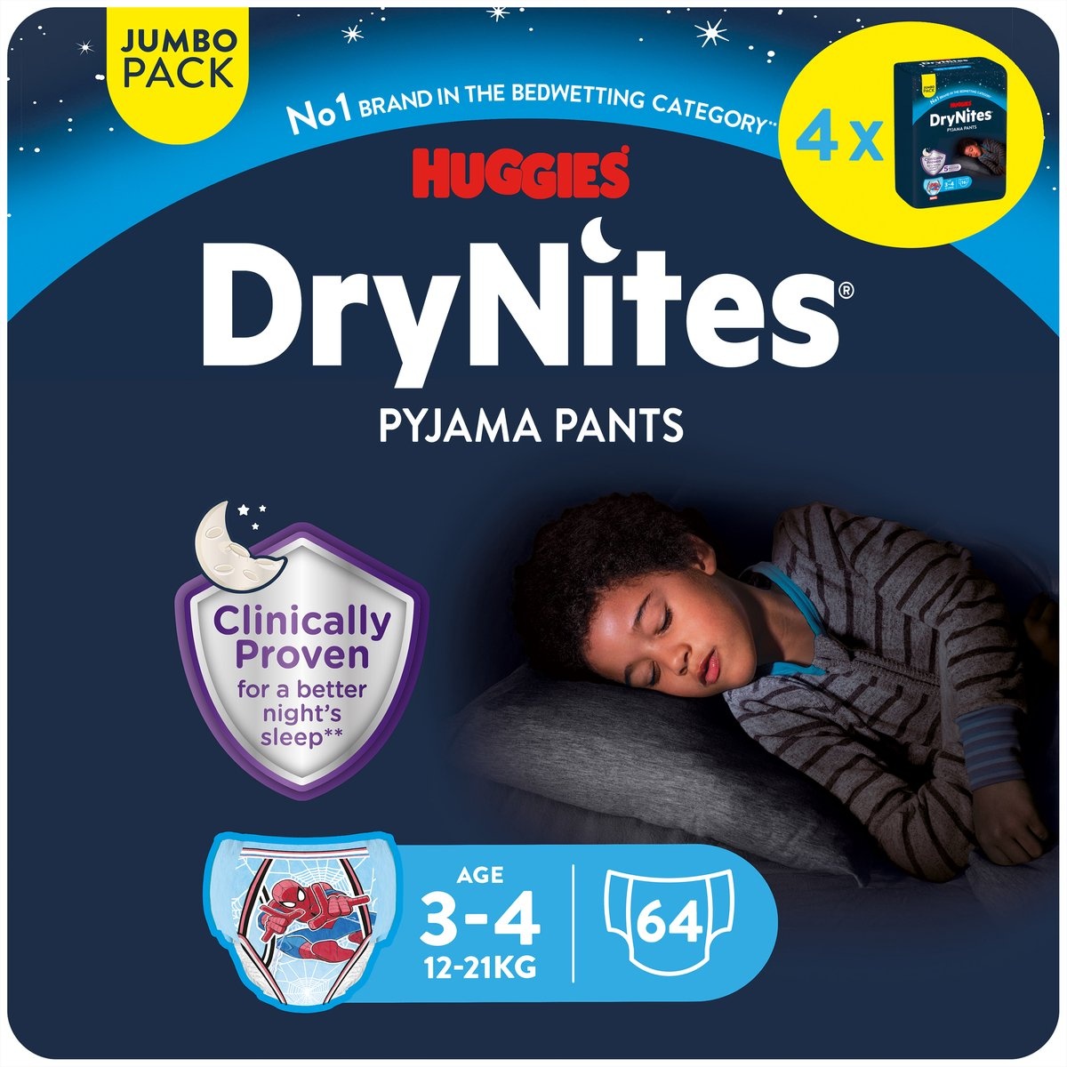 DryNites luierbroekjes - jongens - 3 tot 5 jaar (16 - 23 kg) - 64 stuks - voordeelverpakking