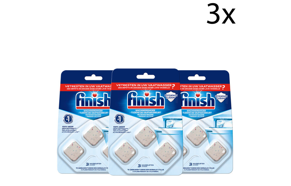 Finish In Wash Cleaner 3 tabs - 3 Stuks - Voordeelverpakking