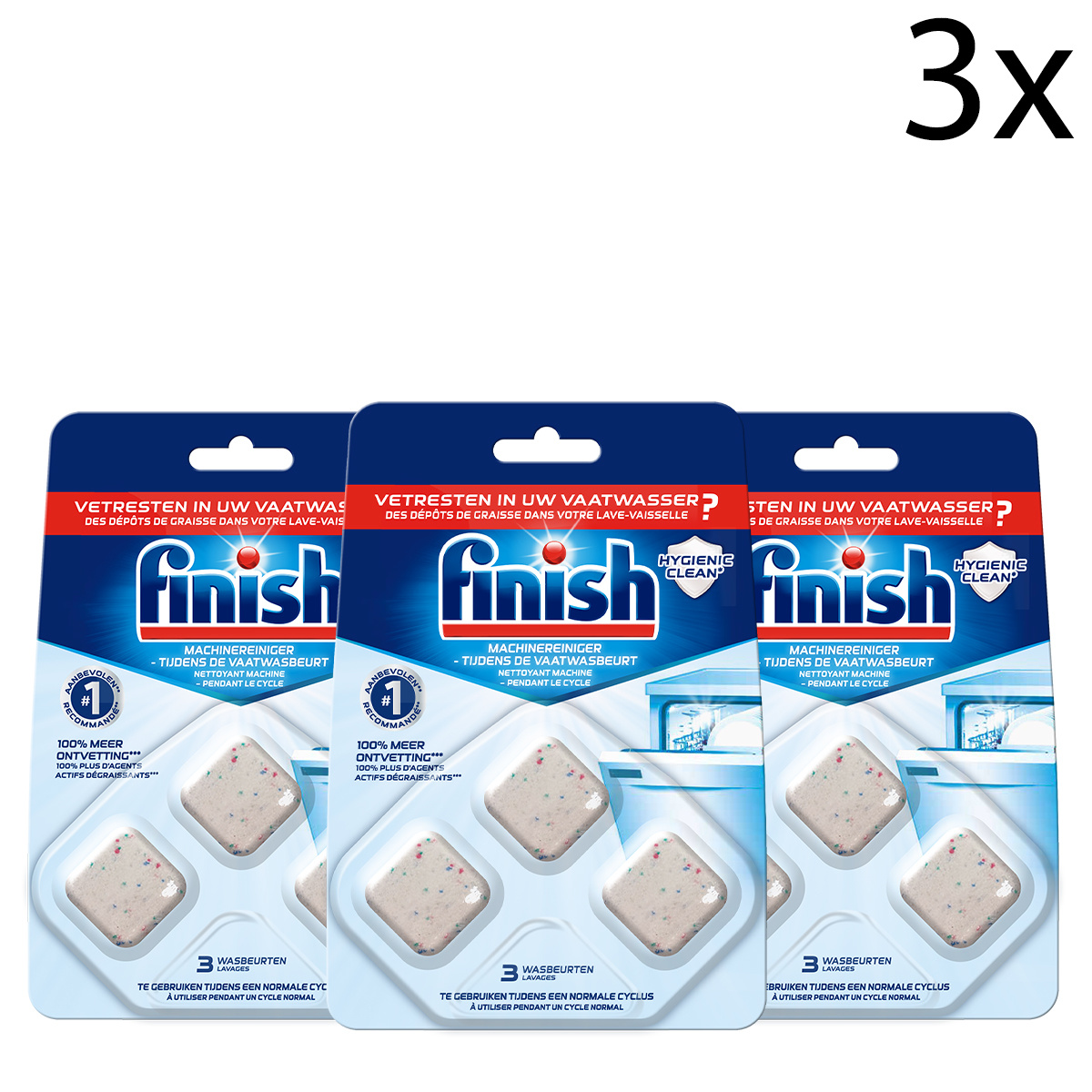 Finish In Wash Cleaner 3 tabs - 3 Stuks - Voordeelverpakking