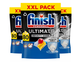Finish Ultimate Infinity Shine Citroen Vaatwastabletten - 80 Capsules - kwartaalbox x3