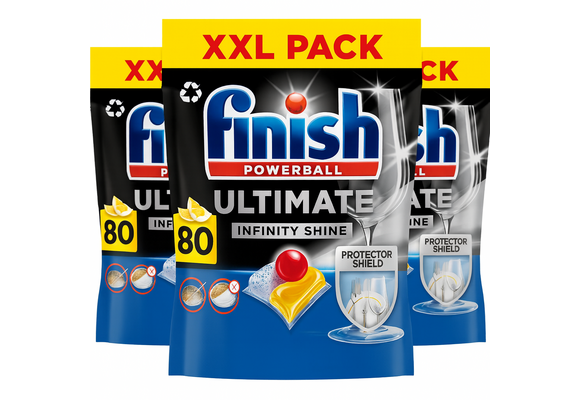Finish Ultimate Infinity Shine Citroen Vaatwastabletten - 80 Capsules - kwartaalbox x3