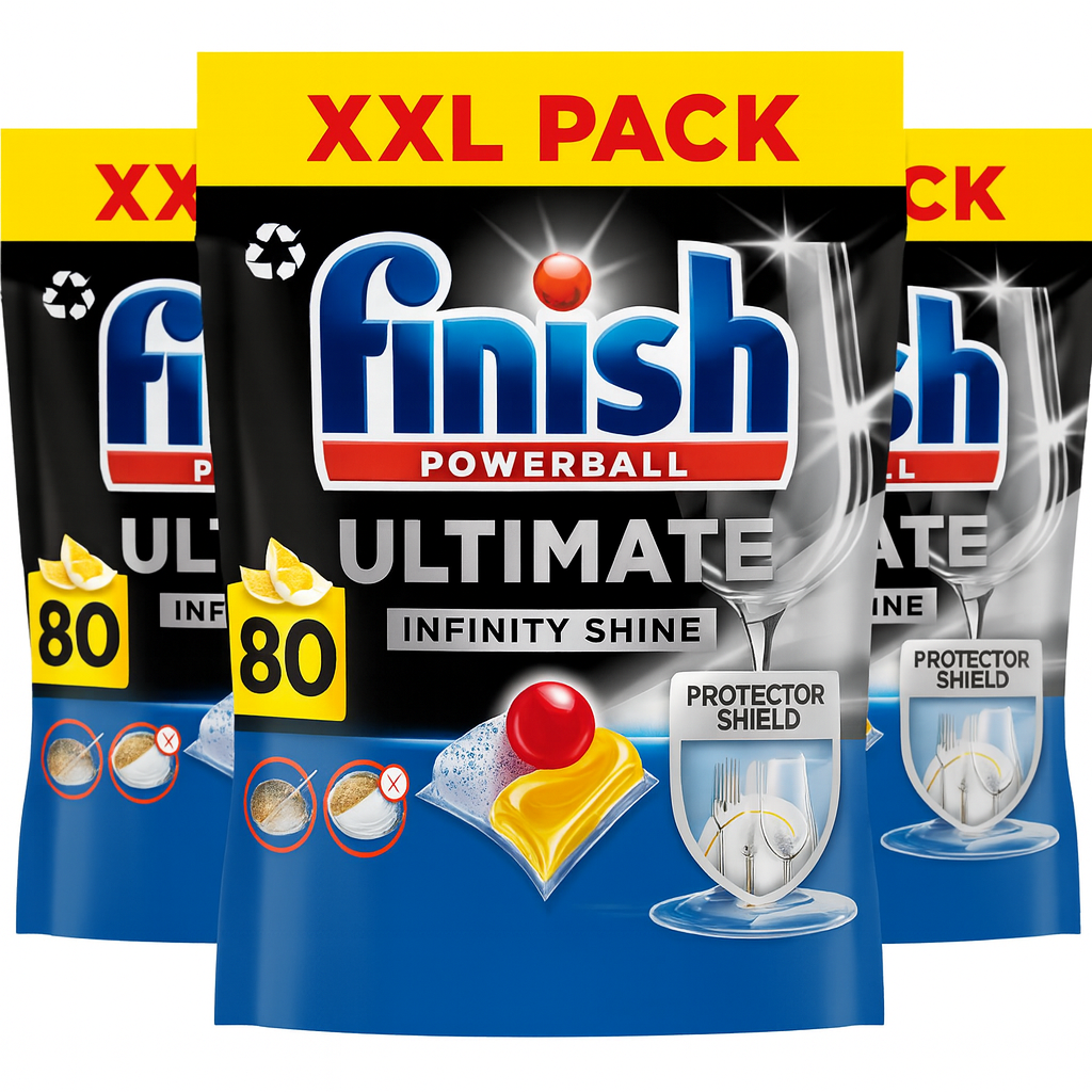 Finish Ultimate Infinity Shine Citroen Vaatwastabletten - 80 Capsules - kwartaalbox x3