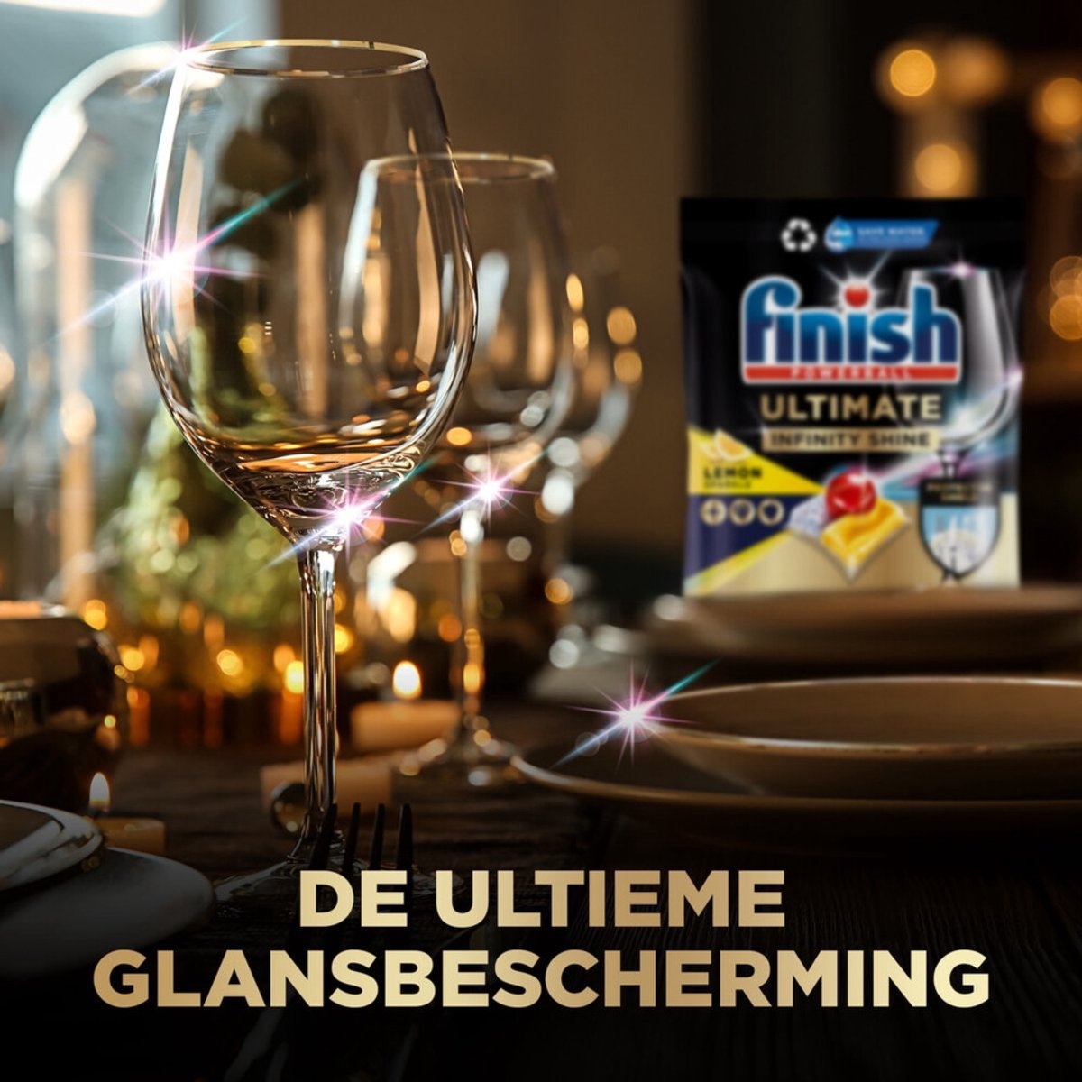 Finish Ultimate Infinity Shine Citroen Vaatwastabletten - 80 Capsules - kwartaalbox x3