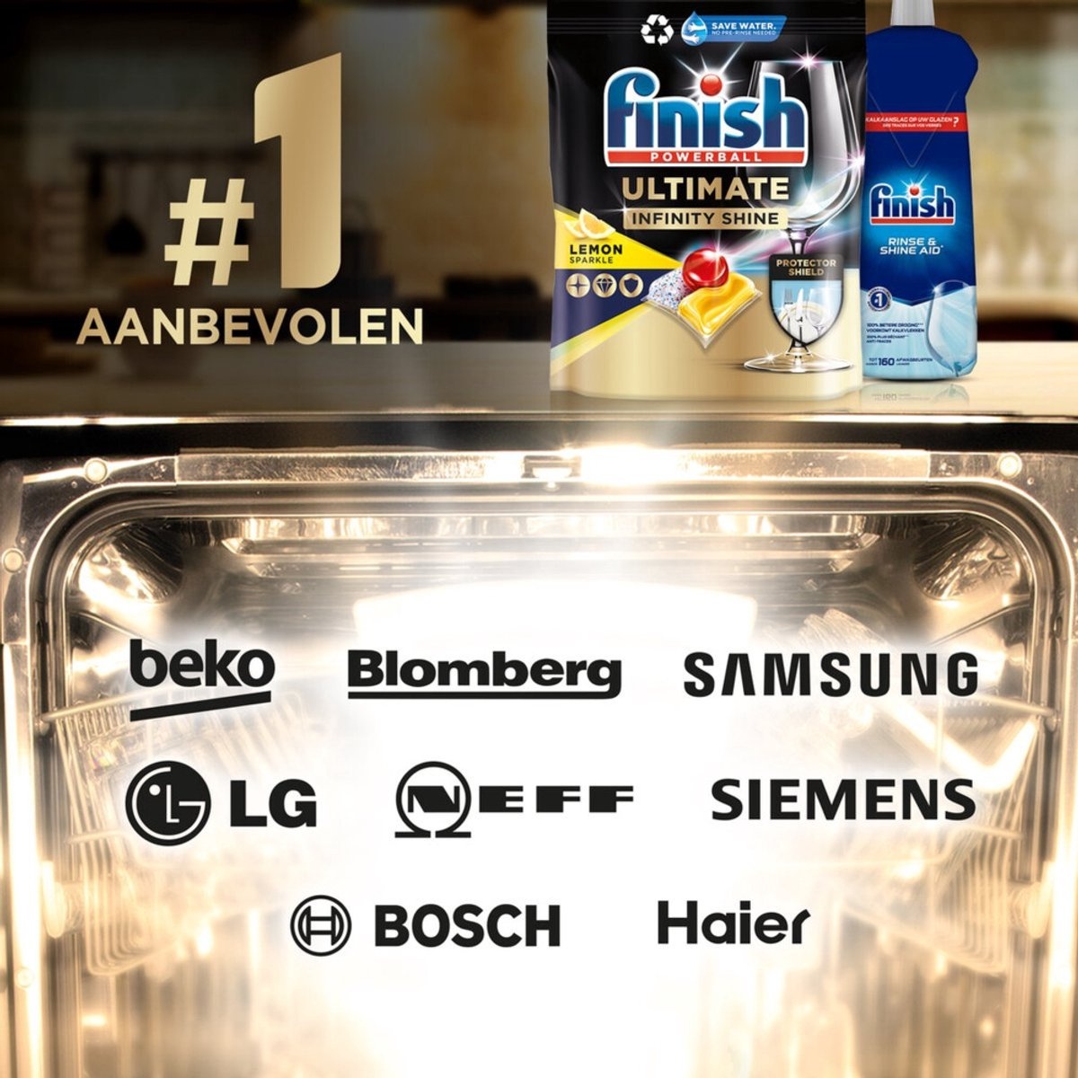 Finish Ultimate Infinity Shine Citroen Vaatwastabletten - 80 Capsules - kwartaalbox x3