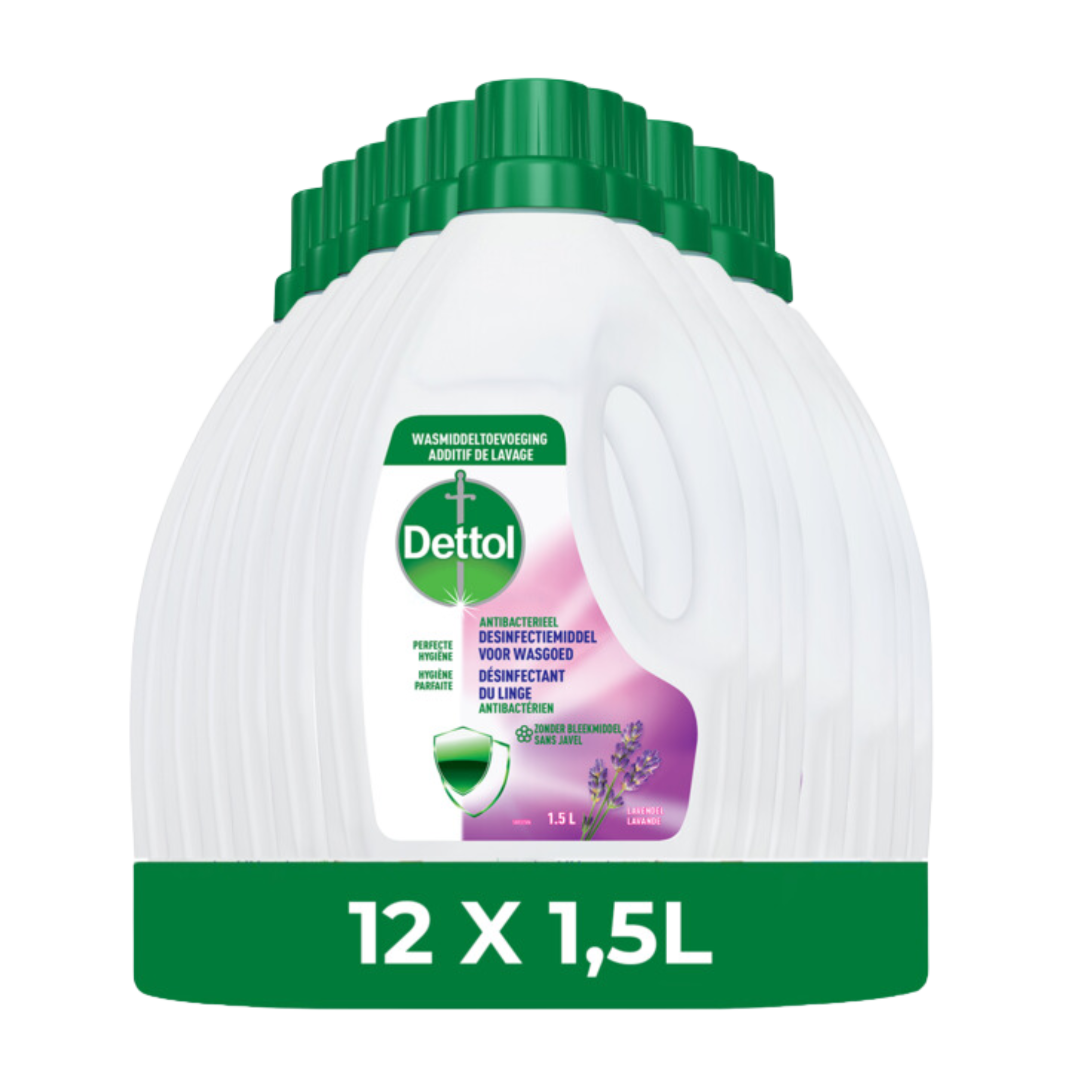 Dettol - Dettol Wasmiddel Toevoeging - Hygiëne Lavendel - 1,5L - 12 Stuks