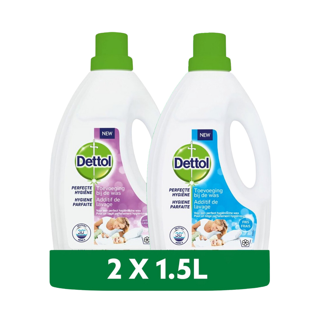 Dettol - Was Toevoeging Hygiëne Fresh & Lavendel - Mixverpakking – 2 x 1,5L