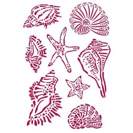 Stamperia Romantic Sea Dream shells Stencil G 21x29,7 cm KSG463