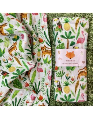 The Fox In The Attic Tropical Muslin Swaddle Blanket