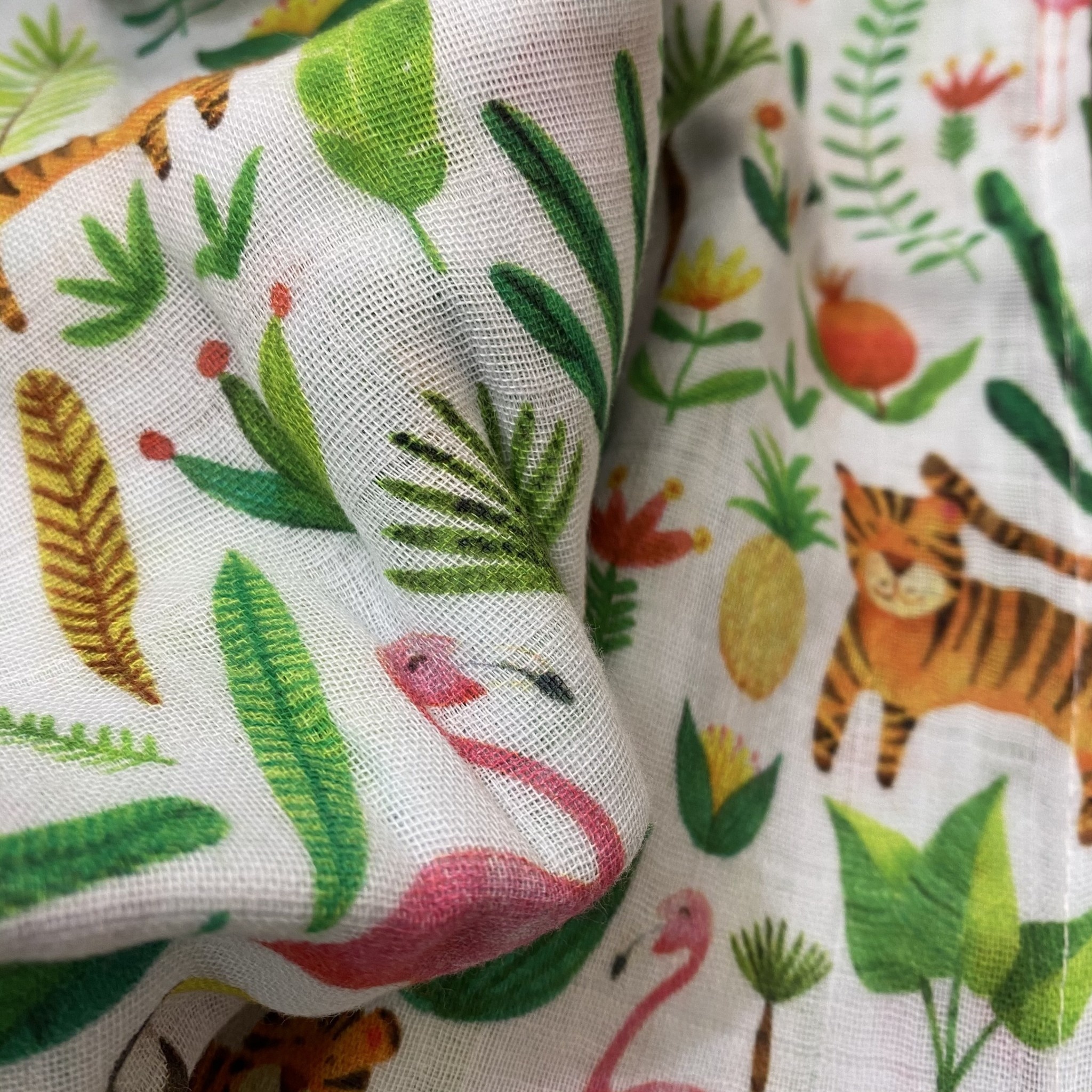 The Fox In The Attic Tropical Muslin Swaddle Blanket