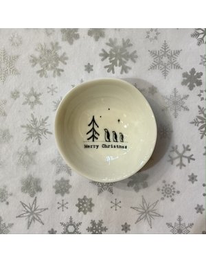 East of India Porcelain Bowl  Merry Christmas
