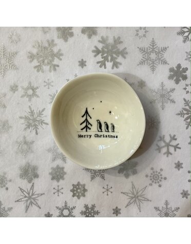 East of India Porcelain Bowl  Merry Christmas