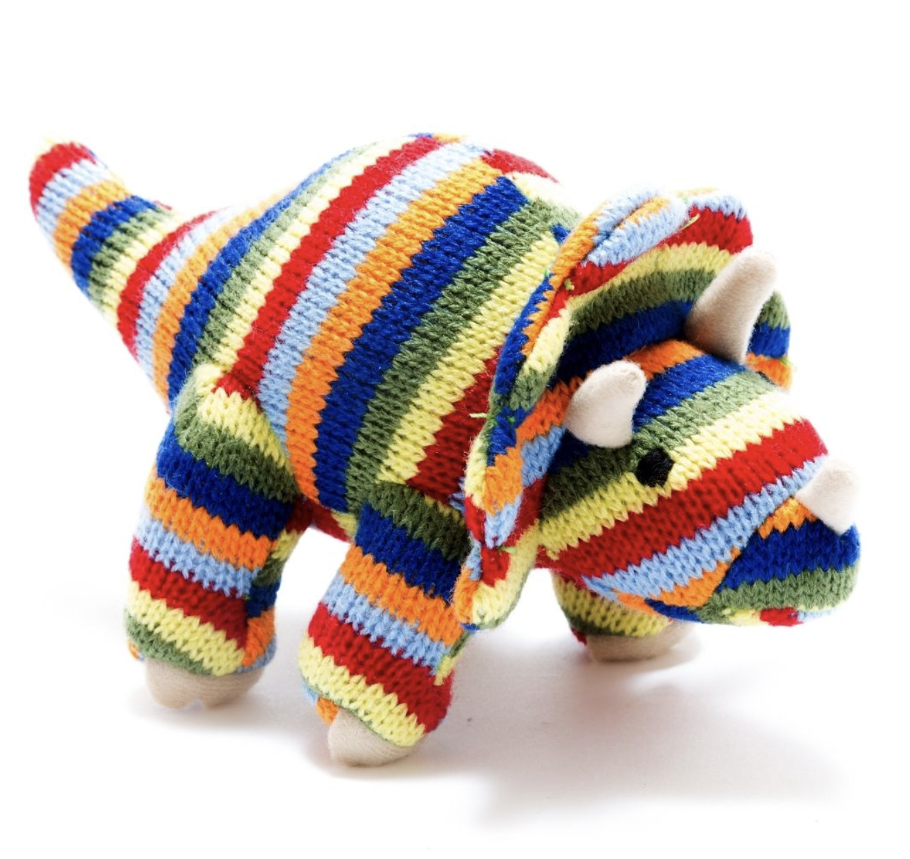 Best Years Knitted Triceratops Mini Rattles