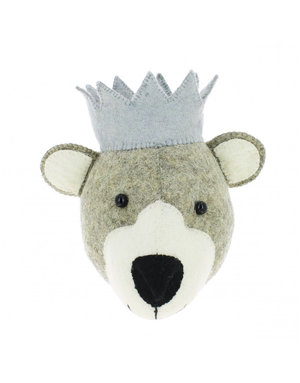 Fiona Walker Bear With Crown Felt Head