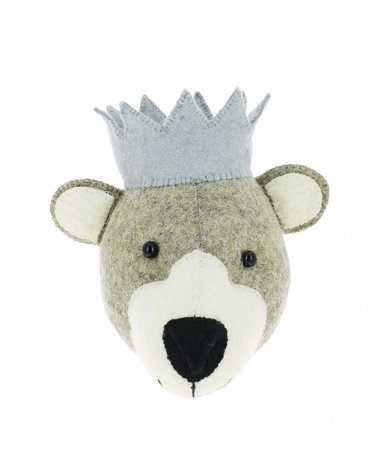 Fiona Walker Bear With Crown Felt Head