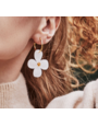 Toolally Daisy Hoop Earrings White Pearl