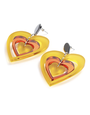 Toolally Pop Heart Earrings Yellow