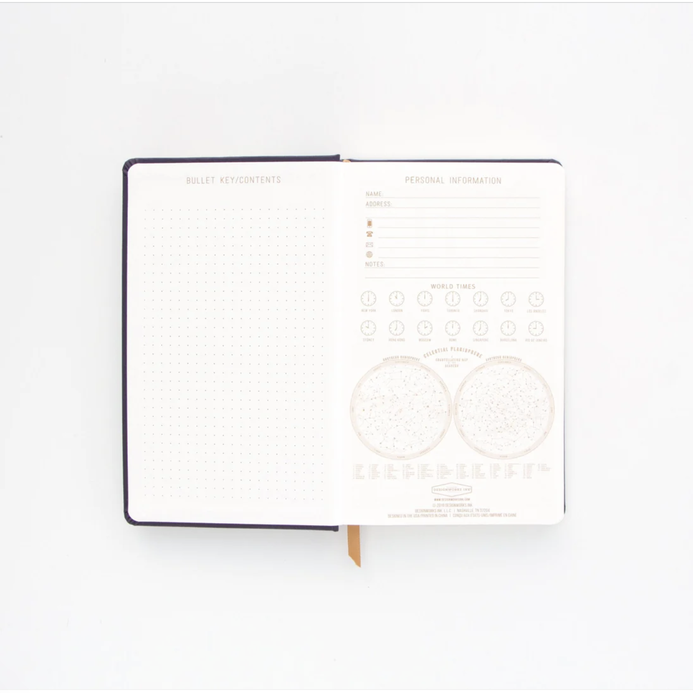 Designworks Ink Moon Phases Blue Cloth Notebook