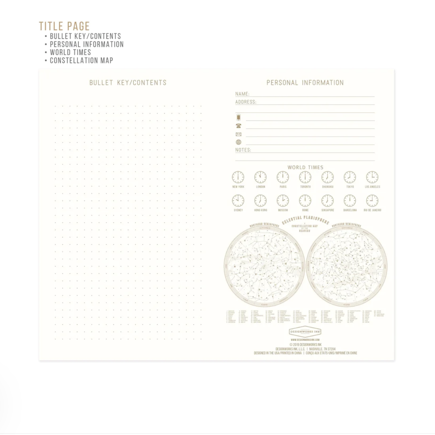 Designworks Ink Moon Phases Blue Cloth Notebook