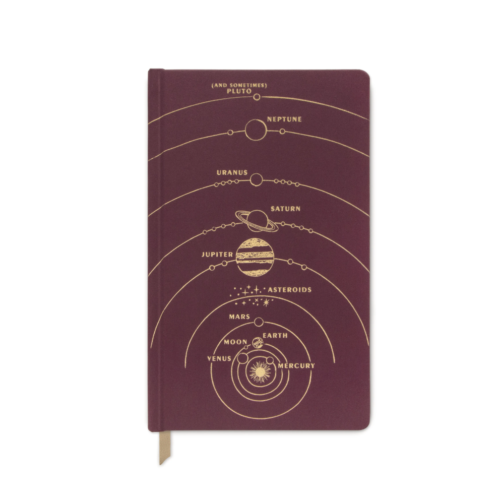 Designworks Planets Burgundy Cloth Notebook