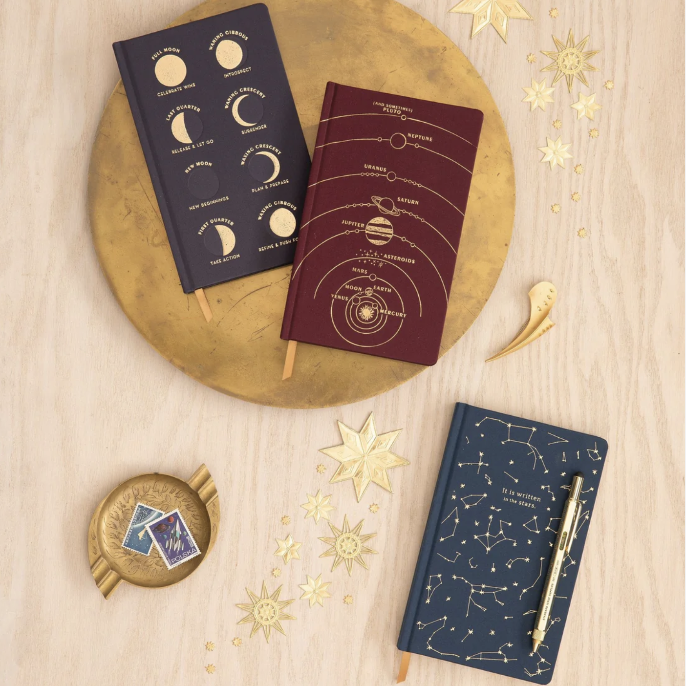 Designworks Ink Planets Burgundy Cloth Notebook