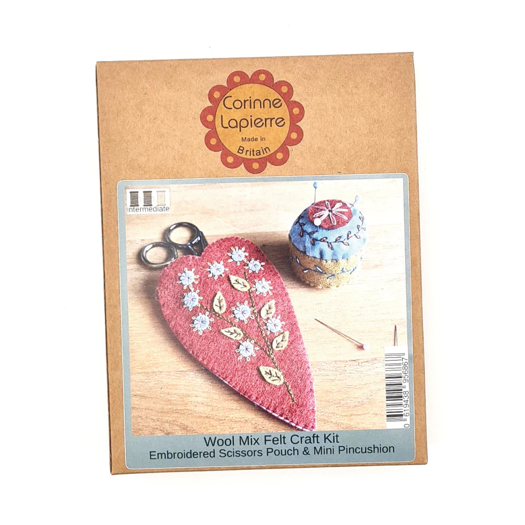 Corinne Lapierre Pouch And Pincushion Embroidery Felt Kit DIS