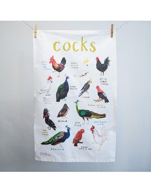 Sarah Edmonds Cocks Tea Towel