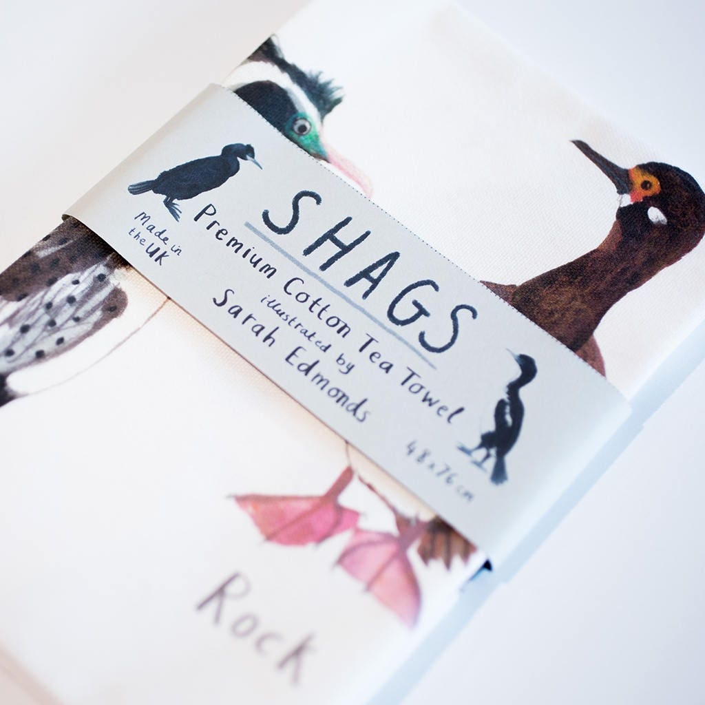 Sarah Edmonds Shags Tea Towel