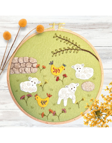 Corinne Lapierre Felt Embroidery Hoop Meadow DIS