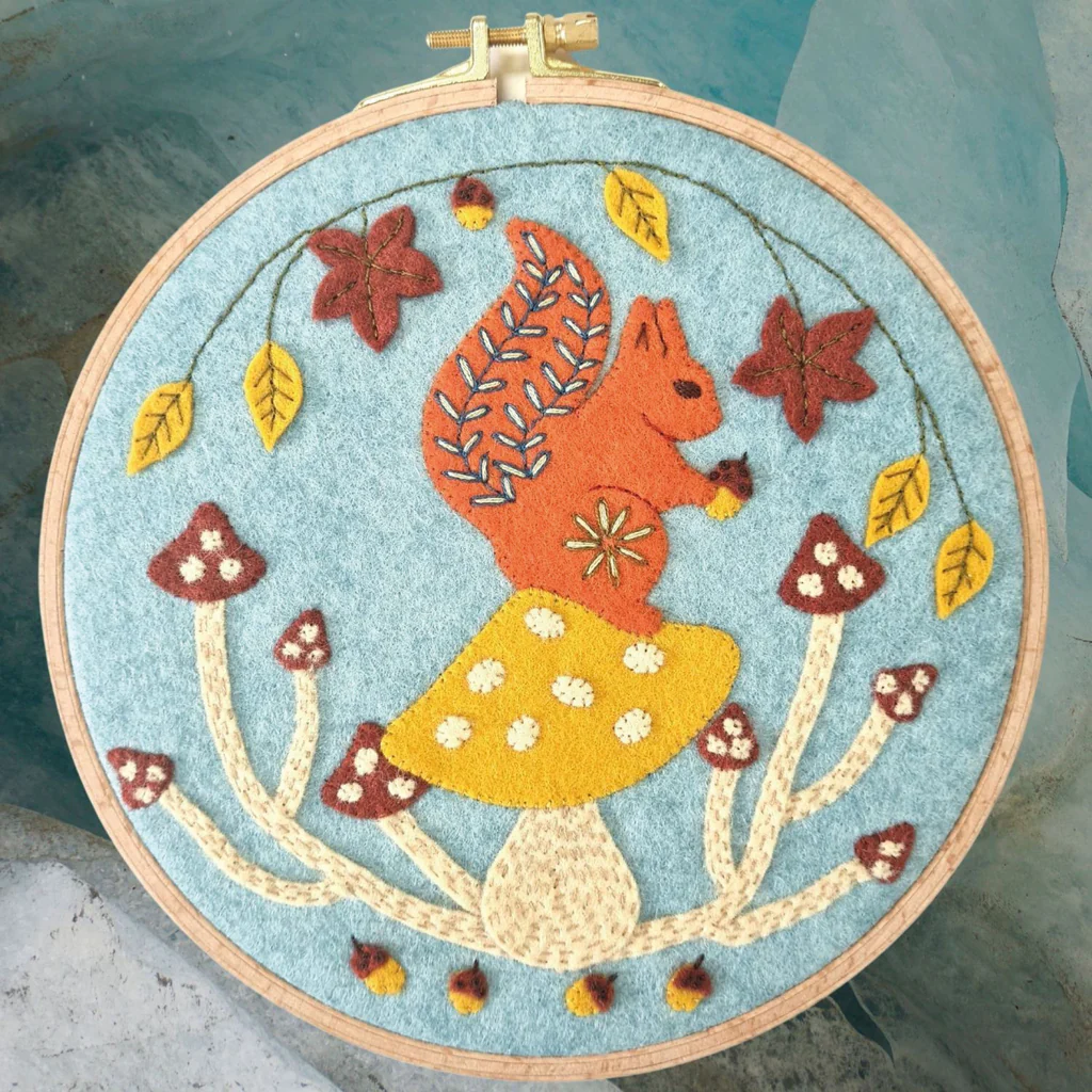 Corinne Lapierre Felt Embroidery Hoop Squirrel