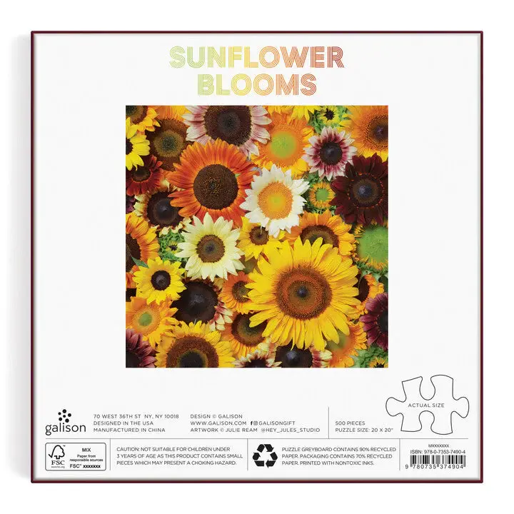 Galison 500 Piece Puzzle Sunflower Blooms