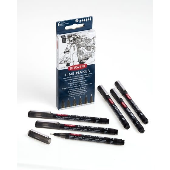 Derwent Derwent Line Maker Black Set Of 6