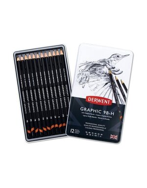 Derwent Derwent Tin 12 Pencils 9B-H