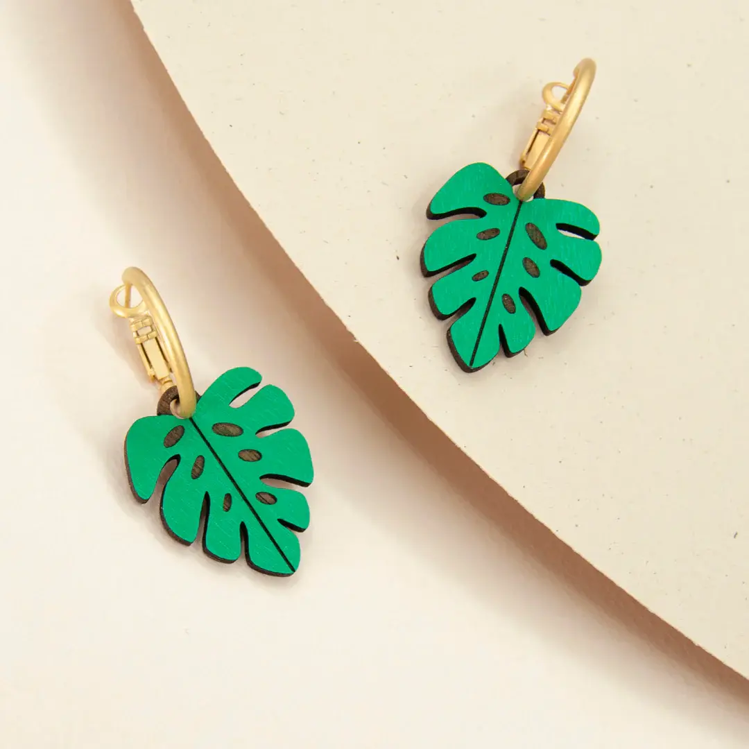 Materia Rica Hoop Earrings Monstera