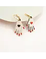 Materia Rica Hoop Earrings Heart Hands