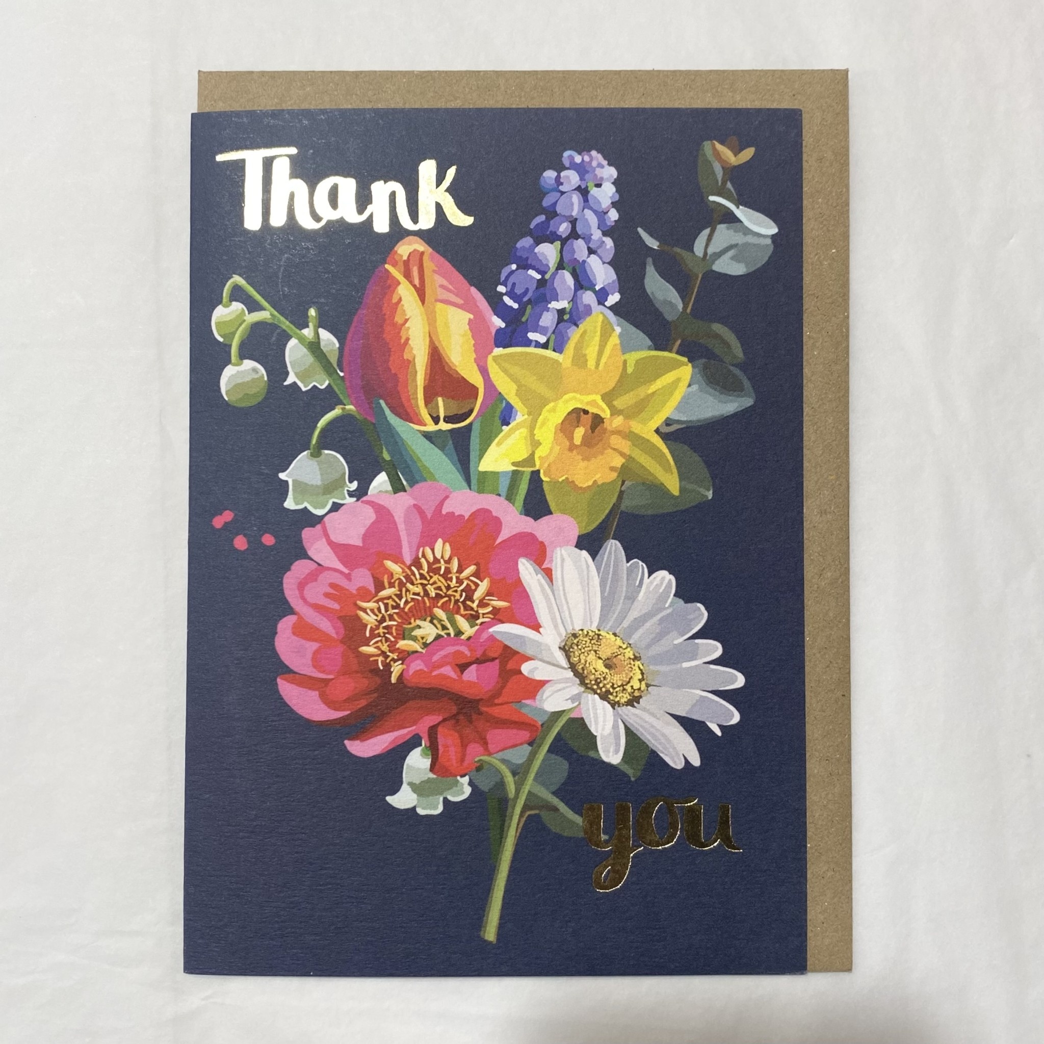 Sarah Kelleher Card Thank You Dark Flowers