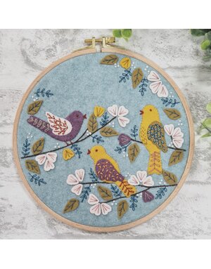 Corinne Lapierre Felt Embroidery Hoop Dawn Chorus