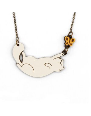 Materia Rica Necklace Cat With Butterfly