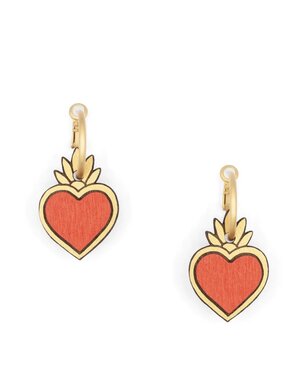 Materia Rica Hoop Earrings Corazones Hearts